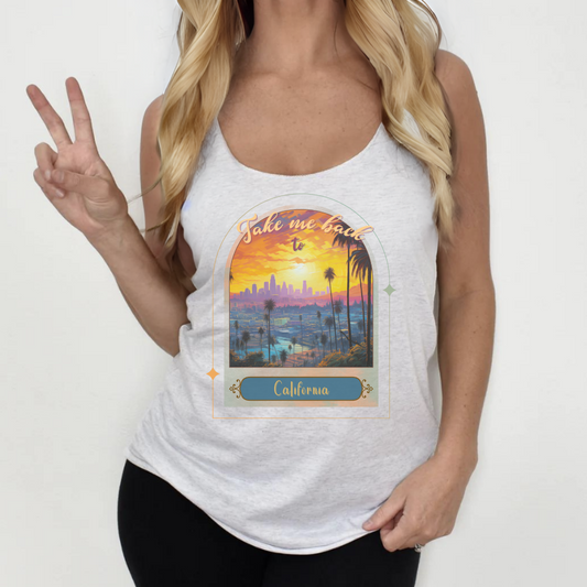 Take Me Back to California - Women's Racerback Tank