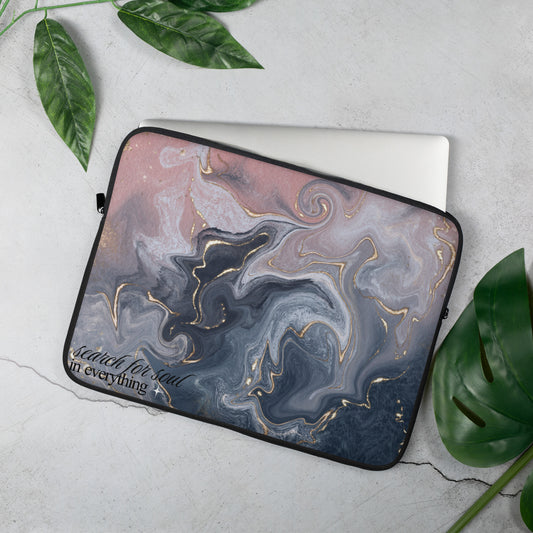 Search for Soul in Everything - Marble Ocean Design Laptop Sleeve